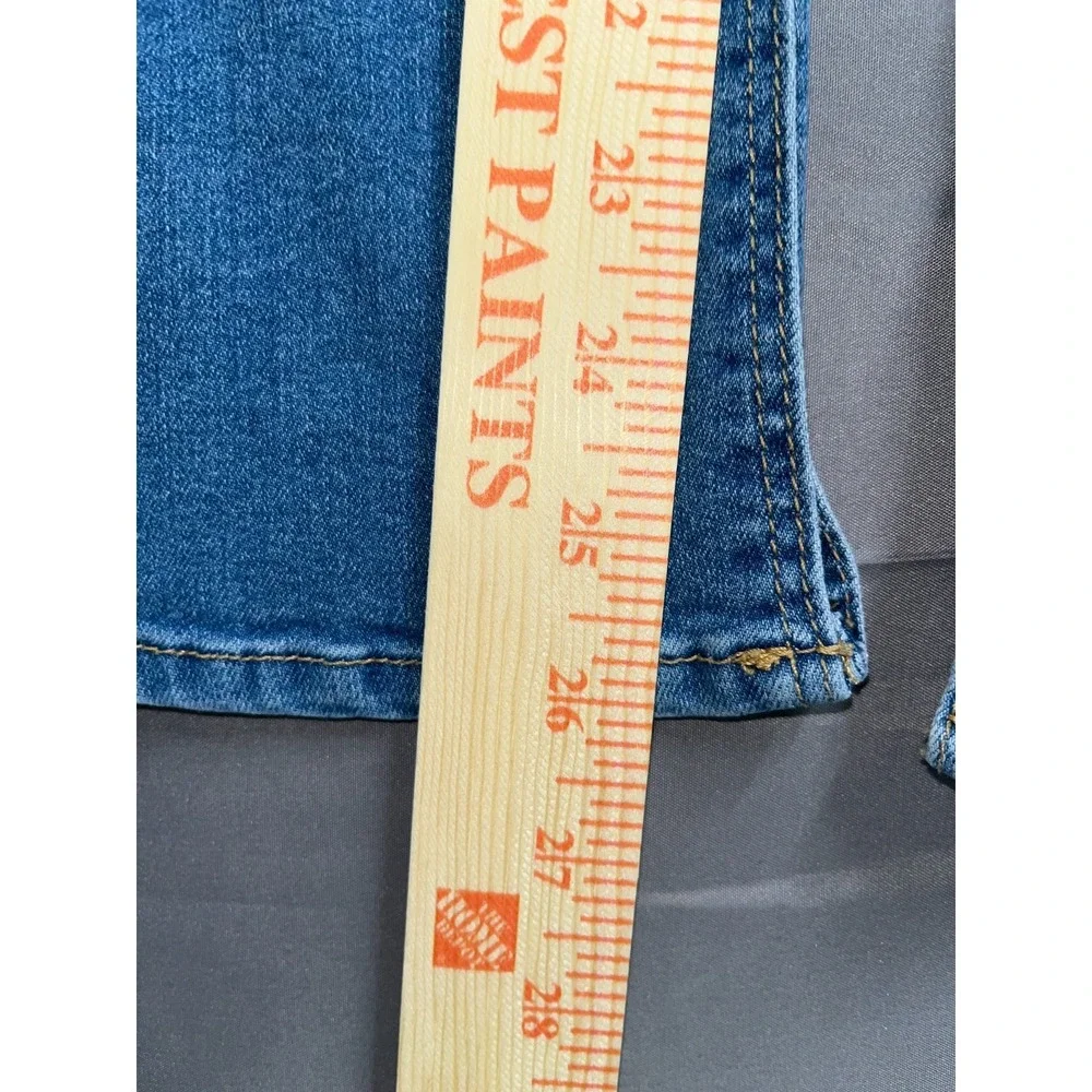 H&M Flare Low Waist Jeans Girls 14 Blue Denim Cotton Stretch Ankle‎ Slit Casual